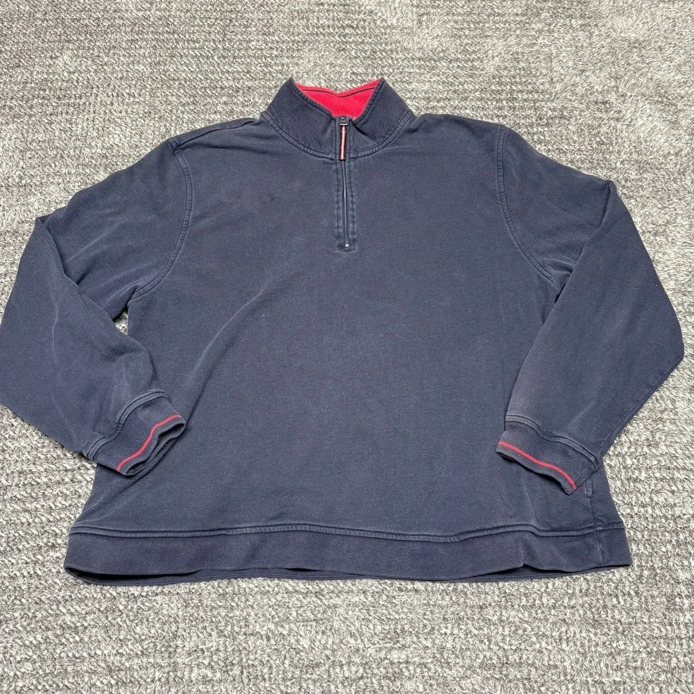 Tommy Hilfiger Golf Mens Quarter Zip Pullover Sweatshirt XL Navy‎ Blue